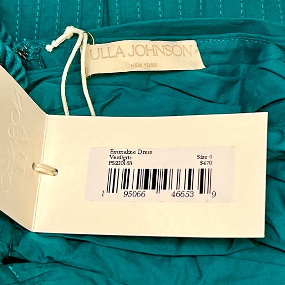 πΊπHPππΊ NWT Ulla Johnson Emmaline Midi Dress Verdigris - Picture 16 of 16